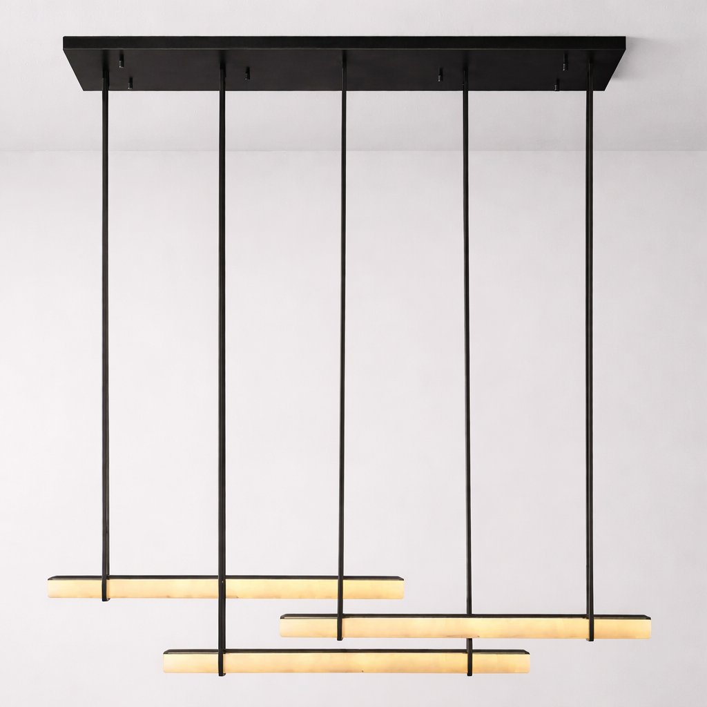 Audubond Alabaster Triple Bar Linear Chandelier