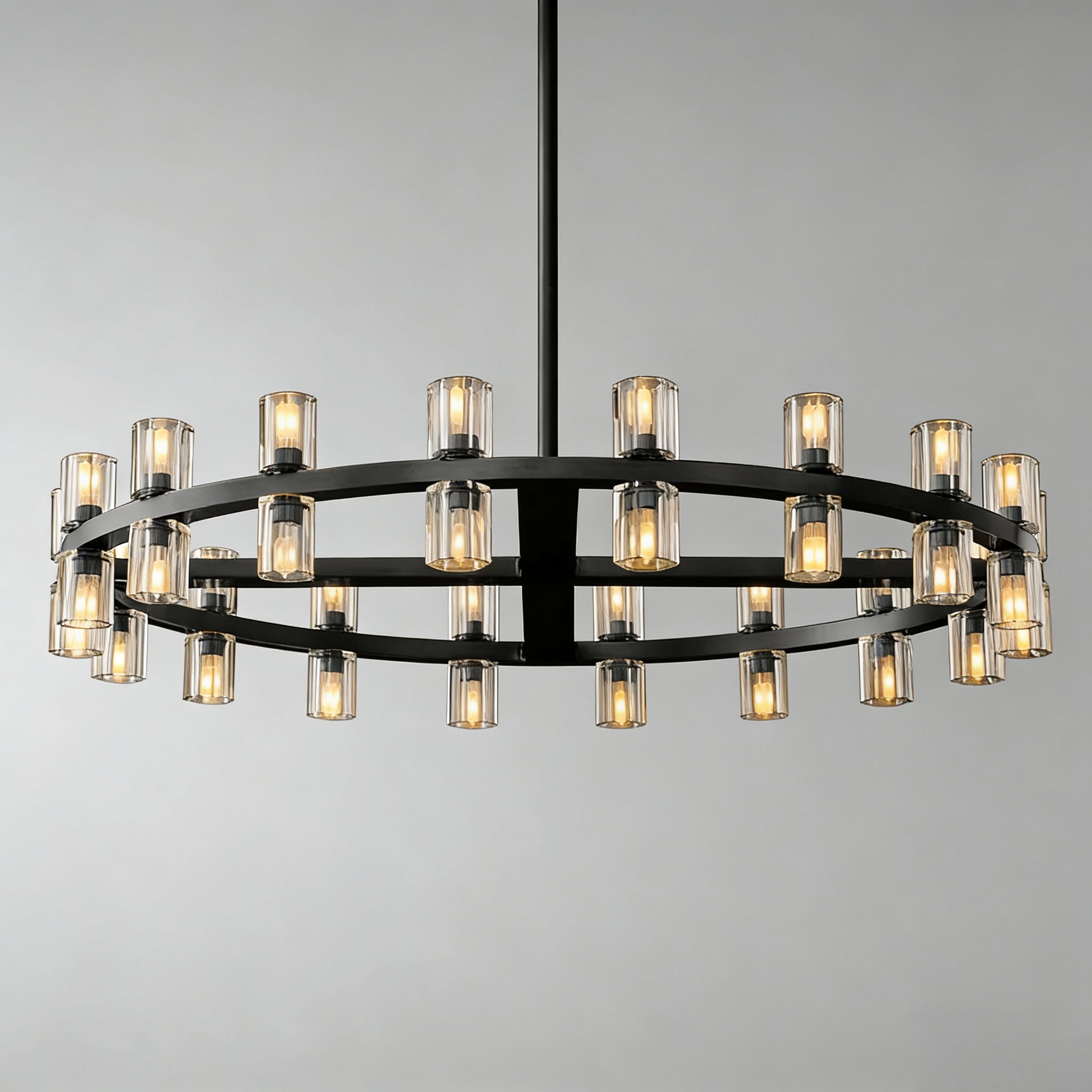 Arcachone LED Round Wagon Wheel Chandelier
