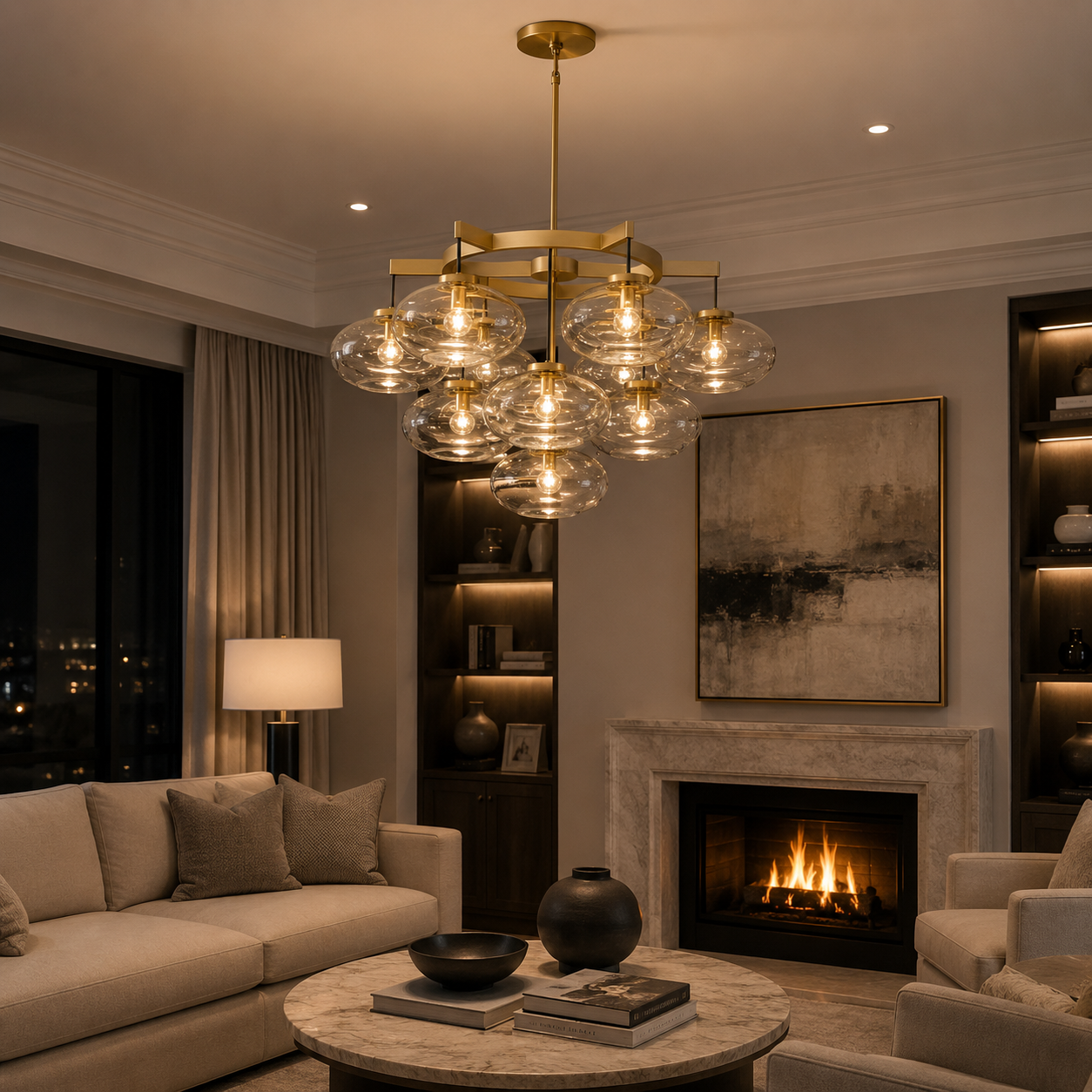 Cabrettent Clear Glass Round Chandelier