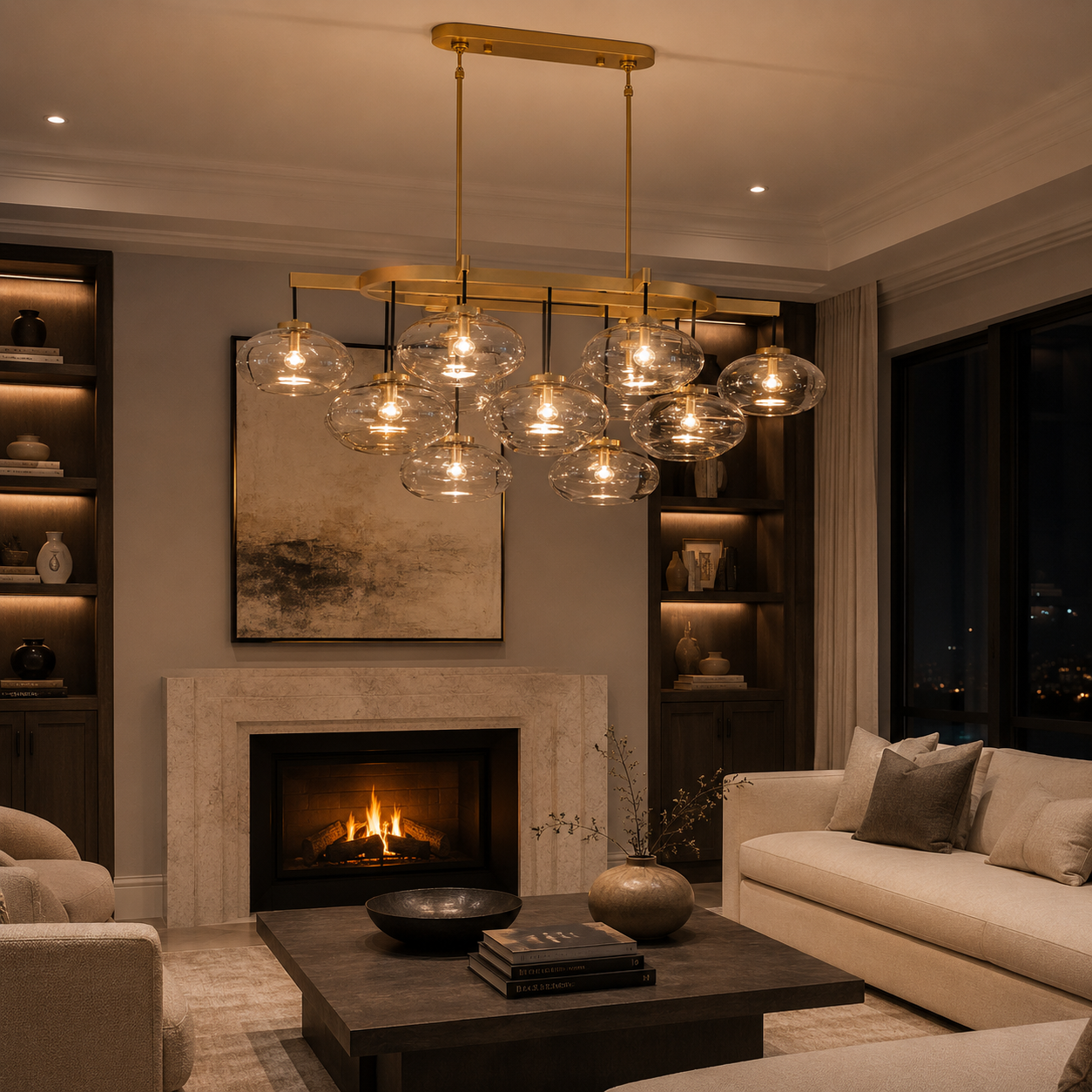Cabrettent Clear Glass Linear Chandelier