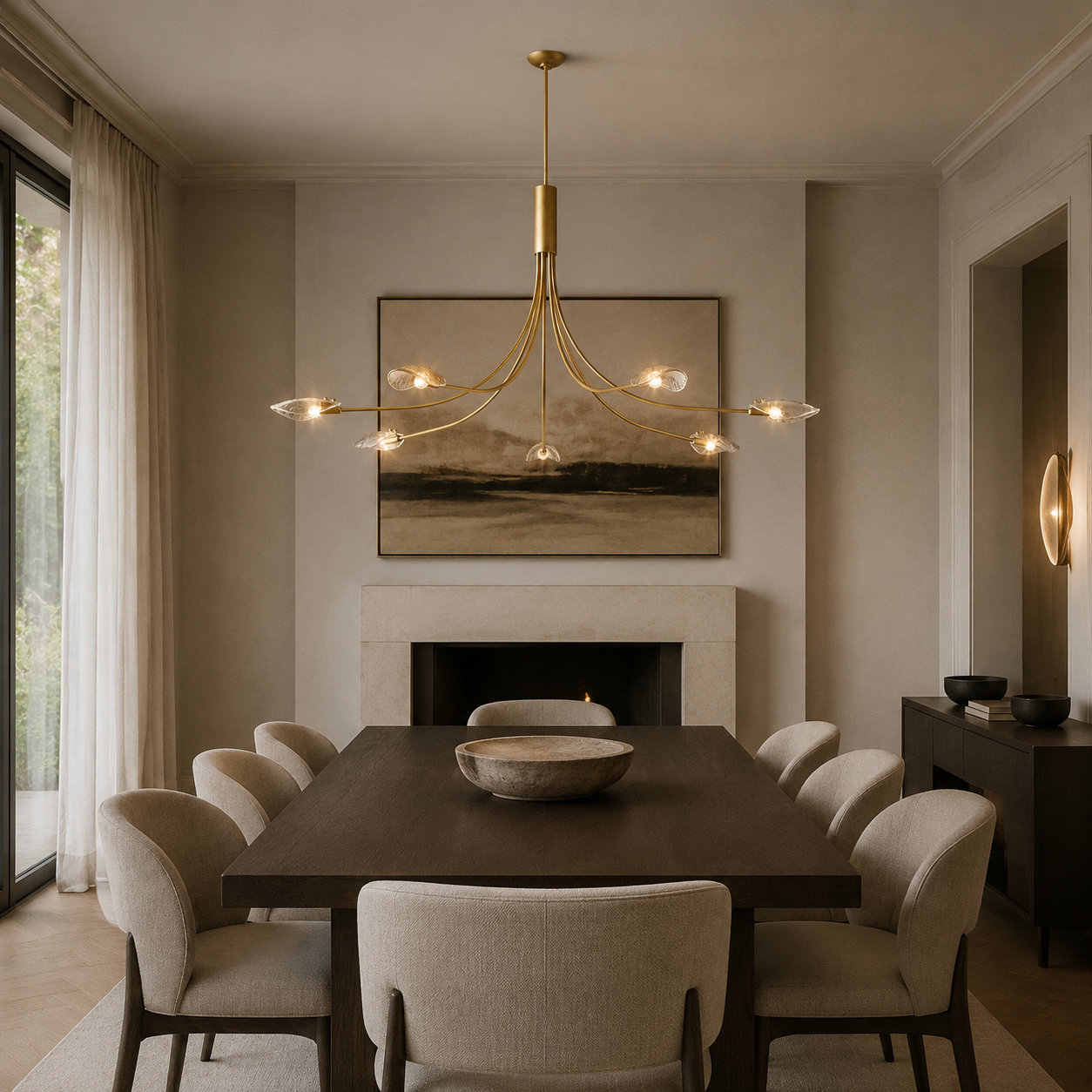 Shellish Clear/Smoke Glass Round Chandelier 60"/72"/84"