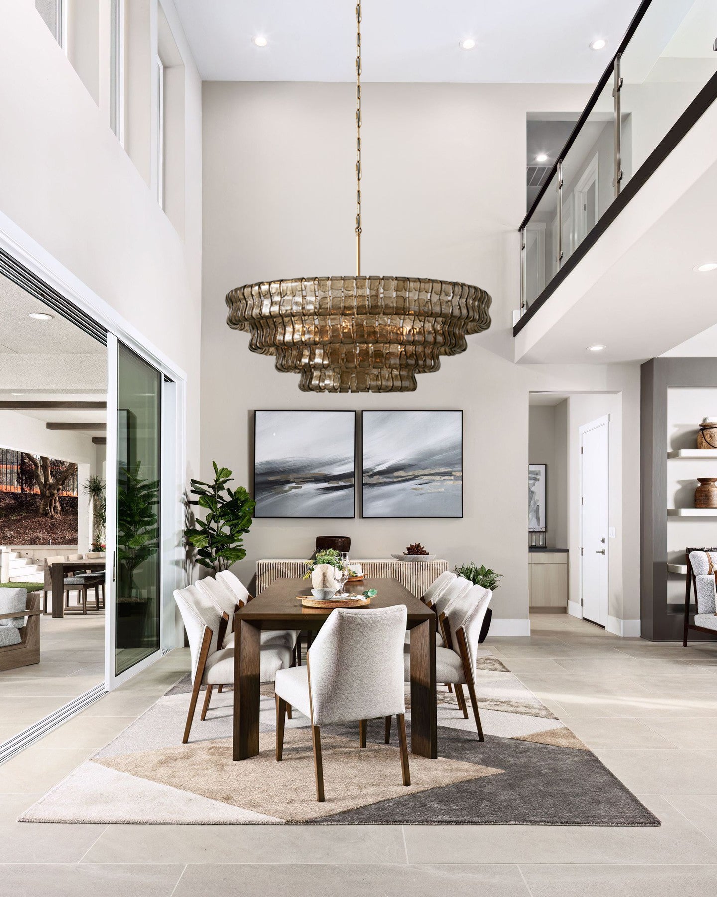 Ghiaccio Smoke Class Round Chandelier 24"36"48"60"