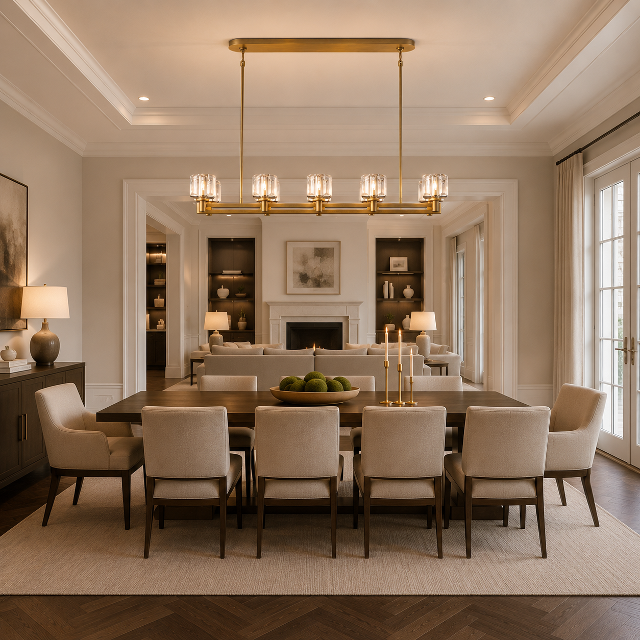 Demaretish Double Linear Chandelier