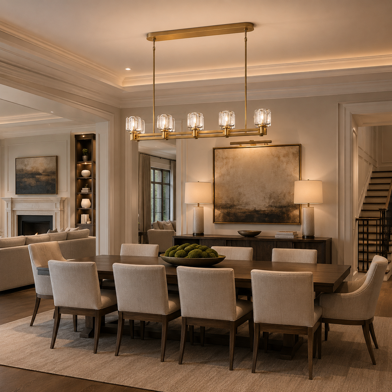 Demaretish Double Linear Chandelier