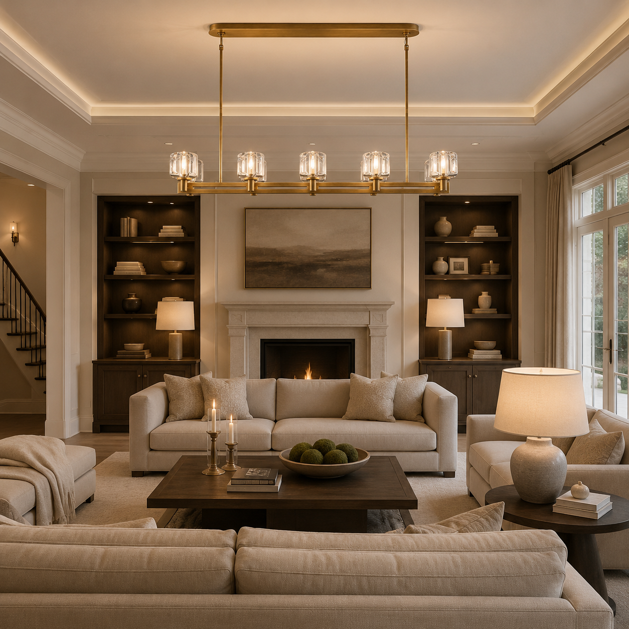 Demaretish Double Linear Chandelier