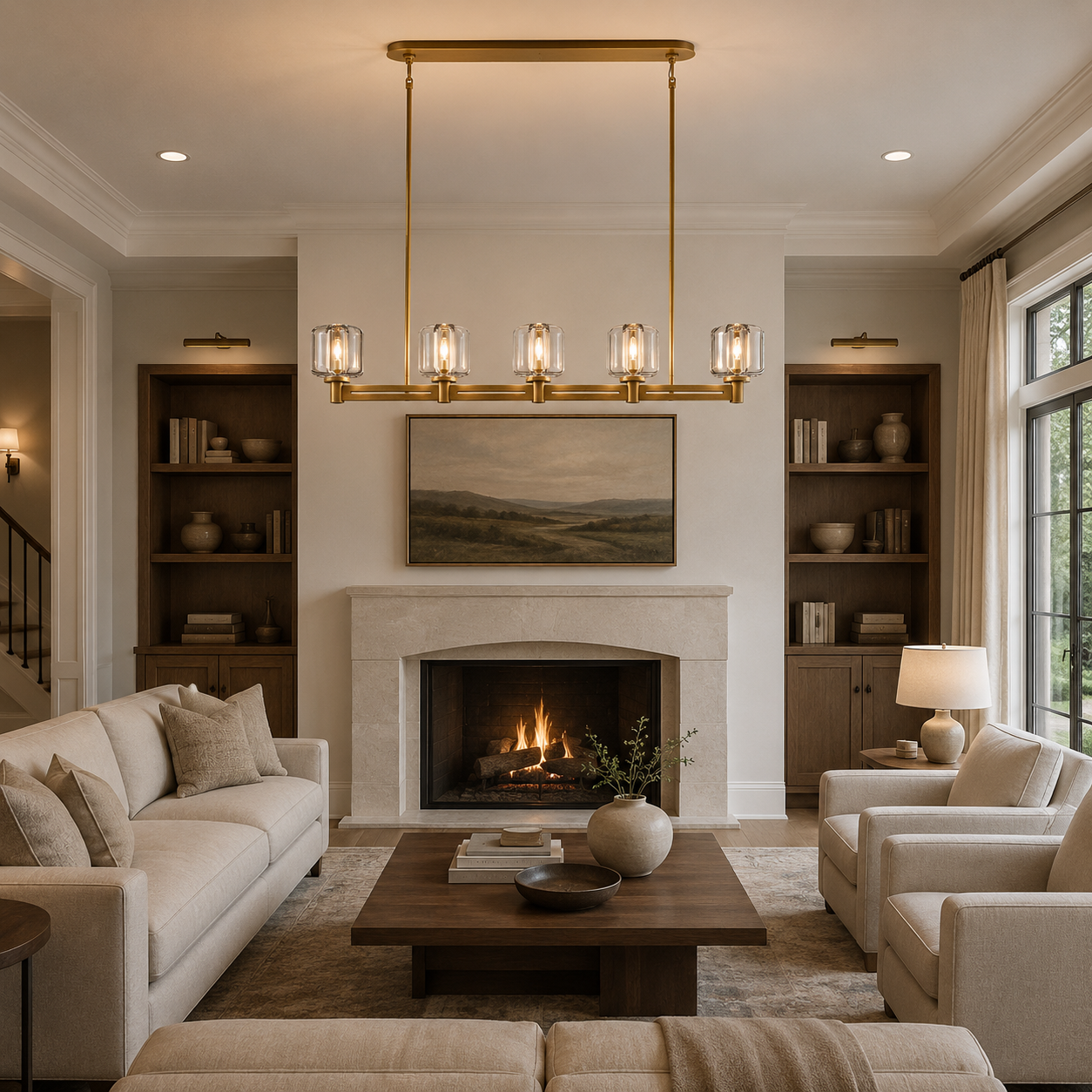 Demaretish Linear Chandelier