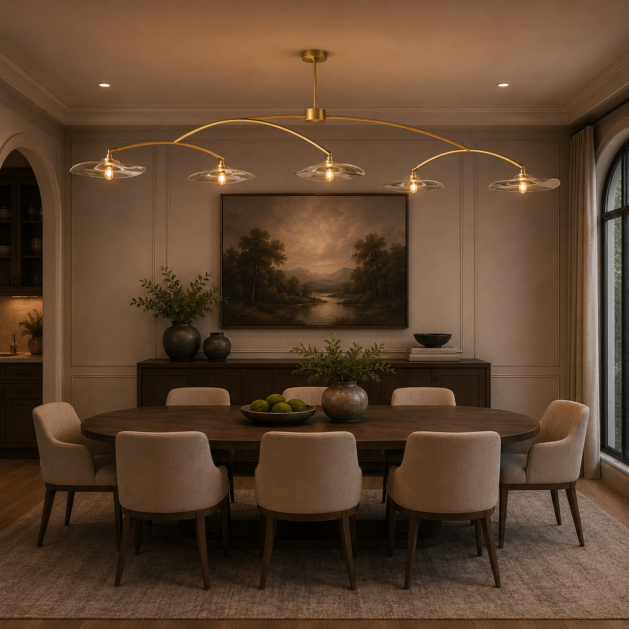 Lilly Clear Glass Linear Chandelier