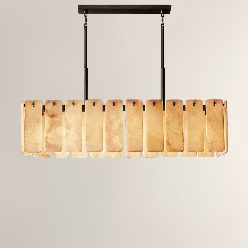 Calamettea Onyx Rectangular Chandelier, Chandelier for Dining Room