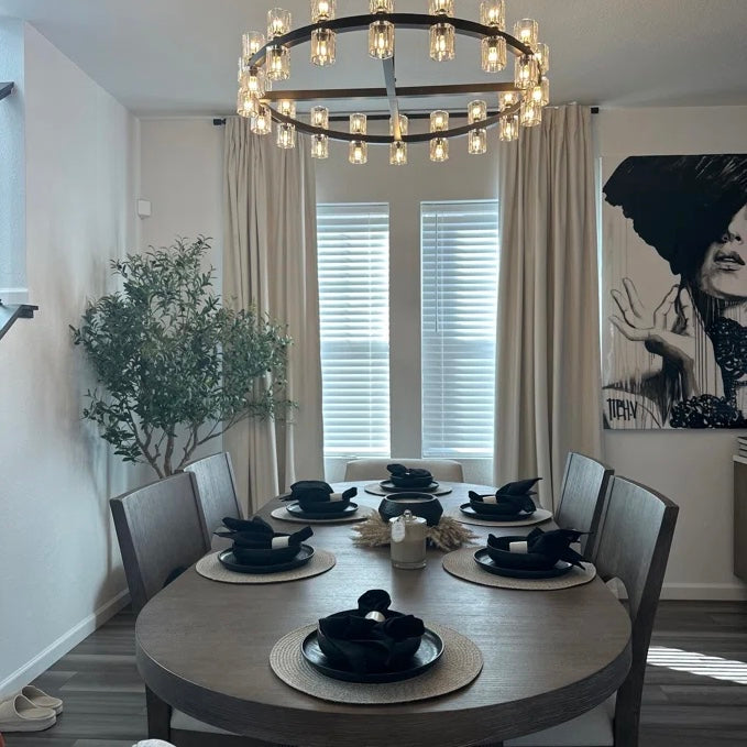 Arcachone LED Round Wagon Wheel Chandelier