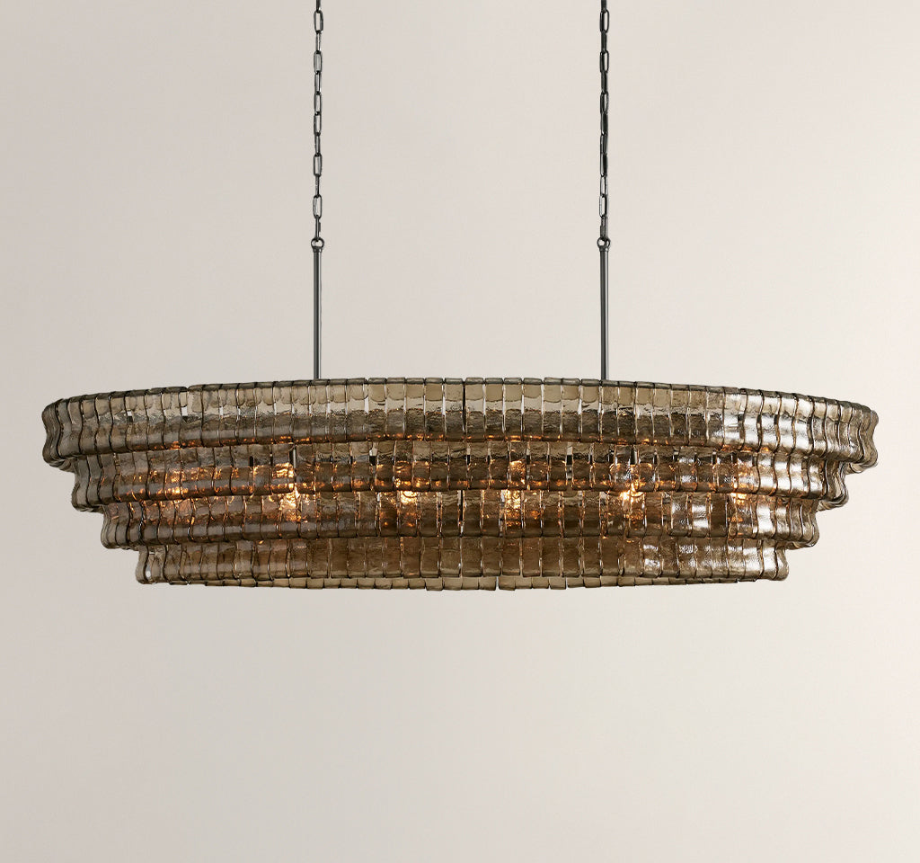Ghiaccio Smoke Class Oval Chandelier 54"/ 65"