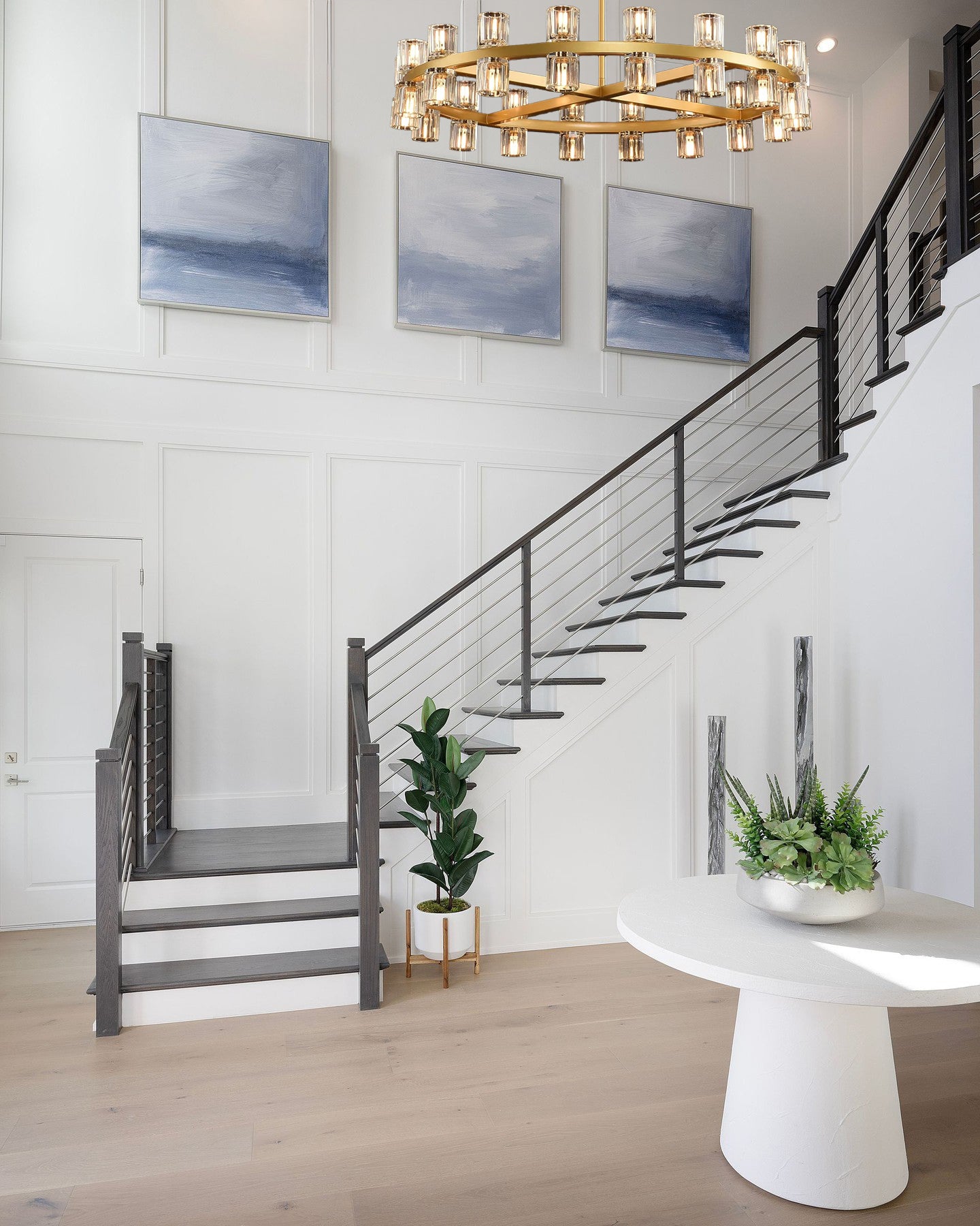 Arcachone LED Round Wagon Wheel Chandelier