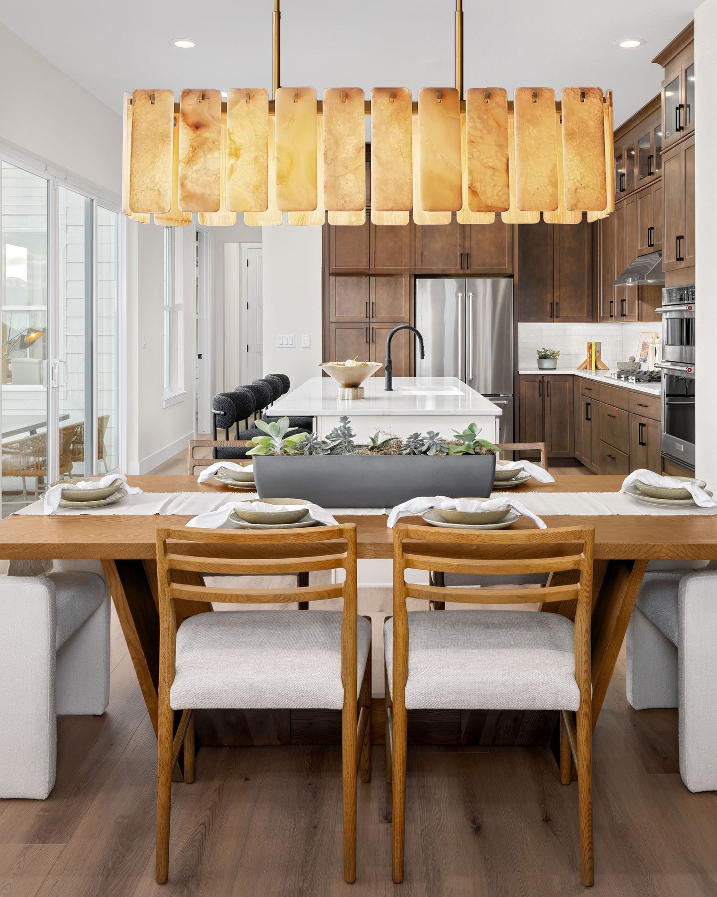 Calametta Onyx Rectangular Chandelier, Chandelier for Dining Room