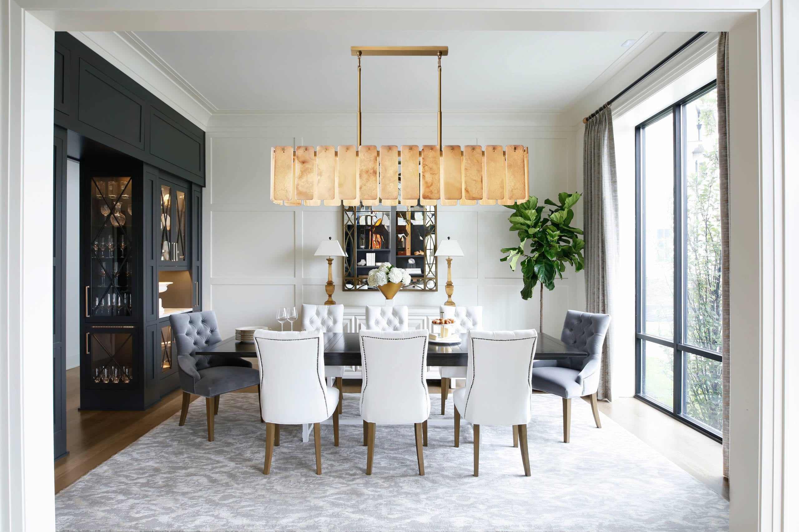 Calametta Onyx Rectangular Chandelier, Chandelier for Dining Room