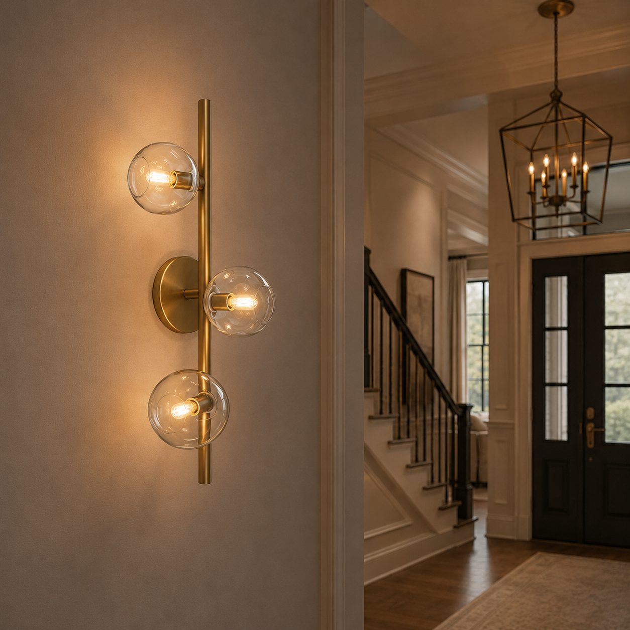 Bubbal Clear/Smoke Glass Cascade Sconce