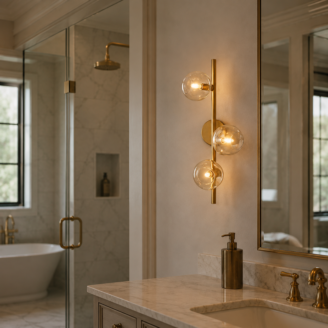 Bubbal Clear/Smoke Glass Cascade Sconce