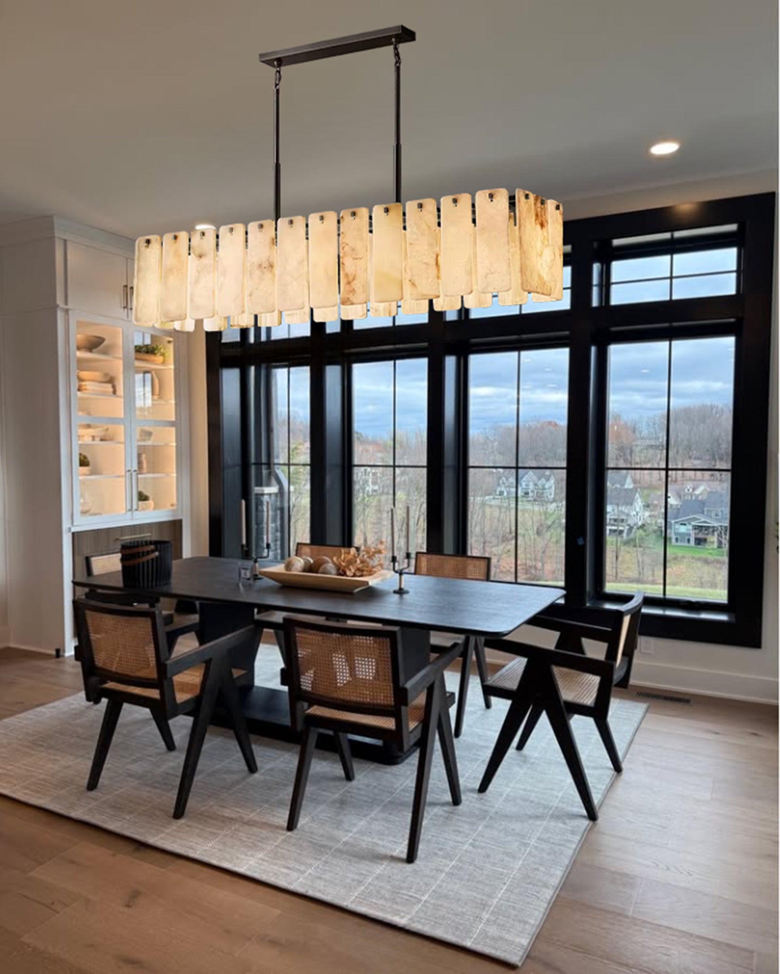 Calametta Onyx Rectangular Chandelier, Chandelier for Dining Room