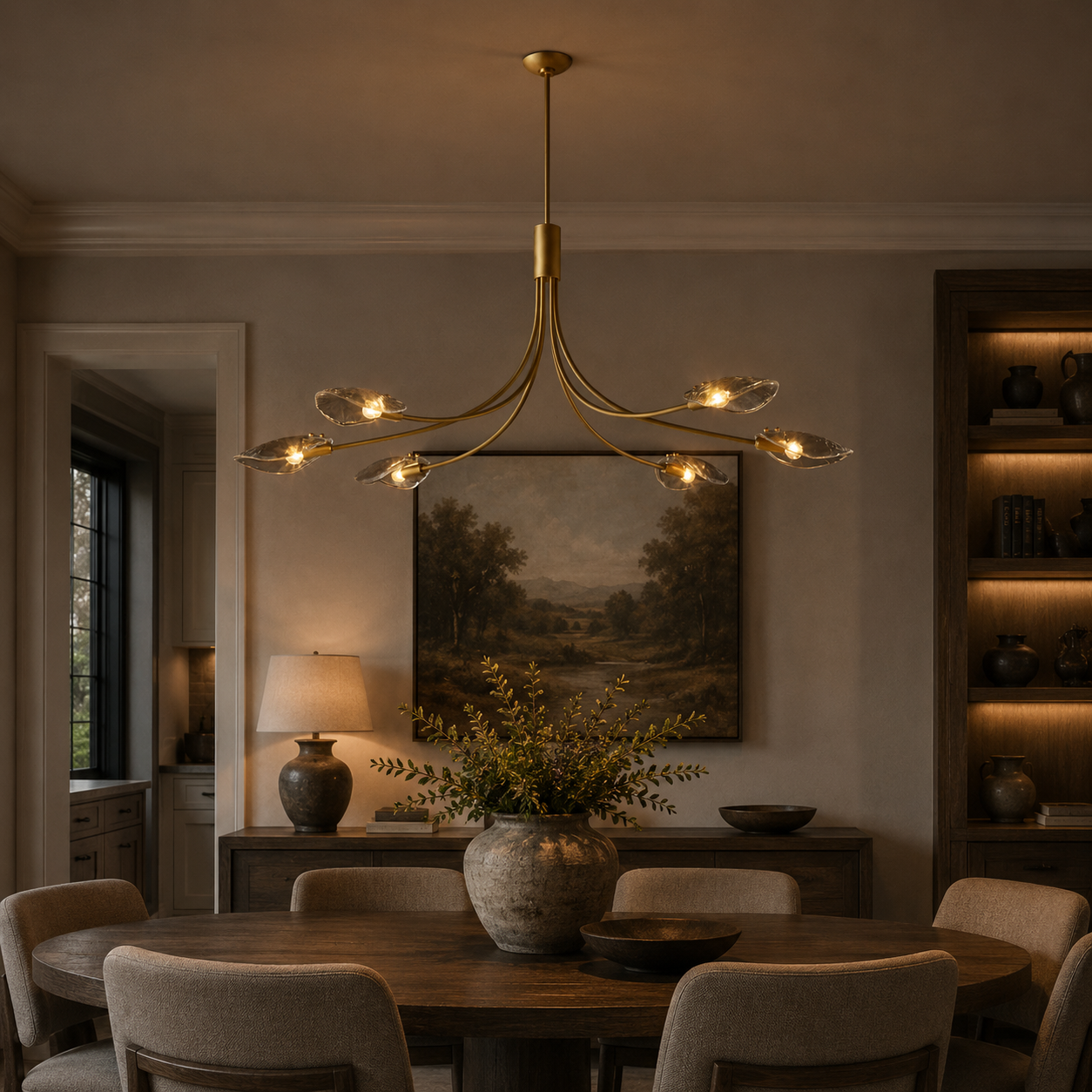 Shellish Smoke Glass Linear Chandelier