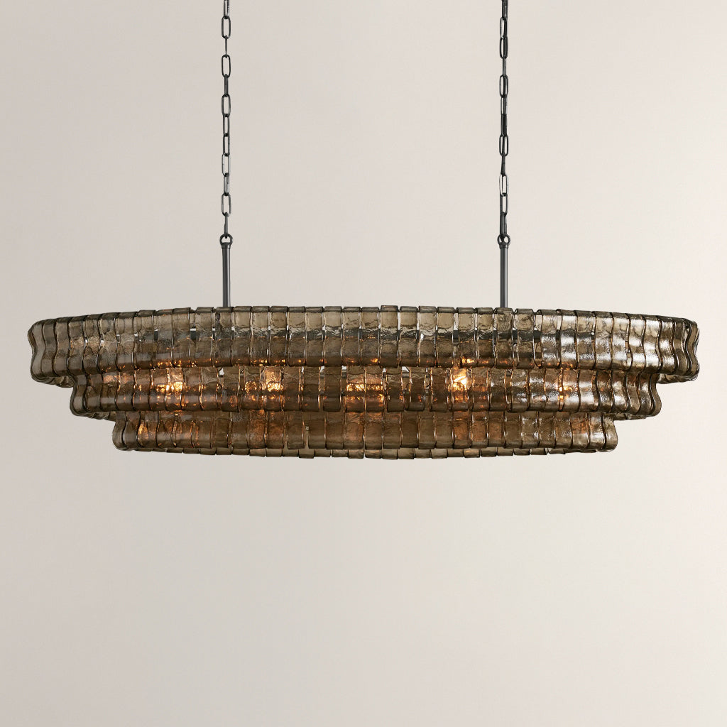 Ghiaccio Smoke Class Oval Chandelier 54"/ 65"