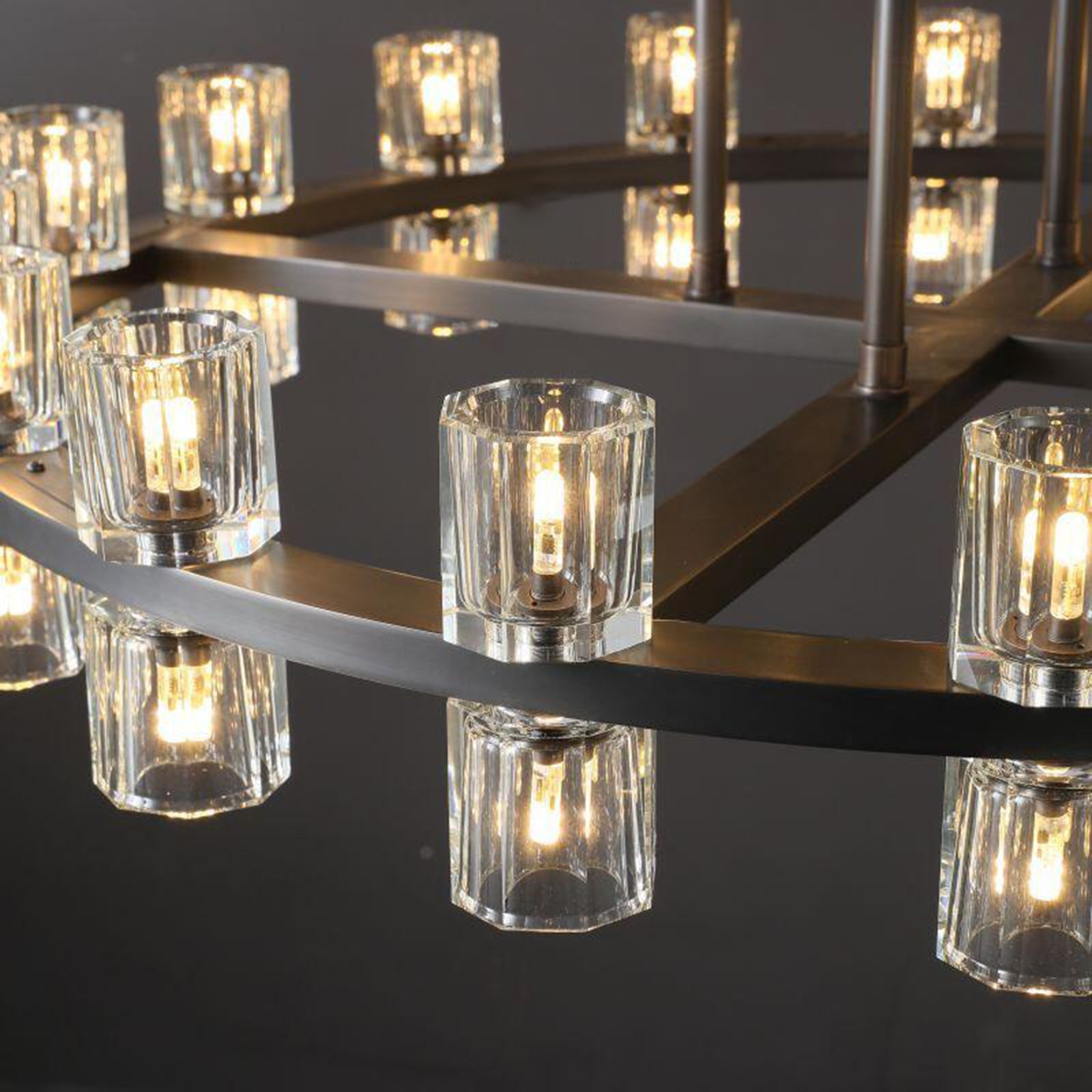 Arcachone Round Crystal Two-tierd Wagon Wheel Chandelier