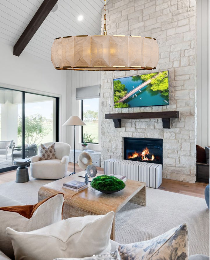 Harlowa Calcite Round Chandelier