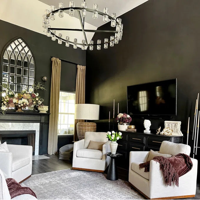 Arcachone LED Round Wagon Wheel Chandelier