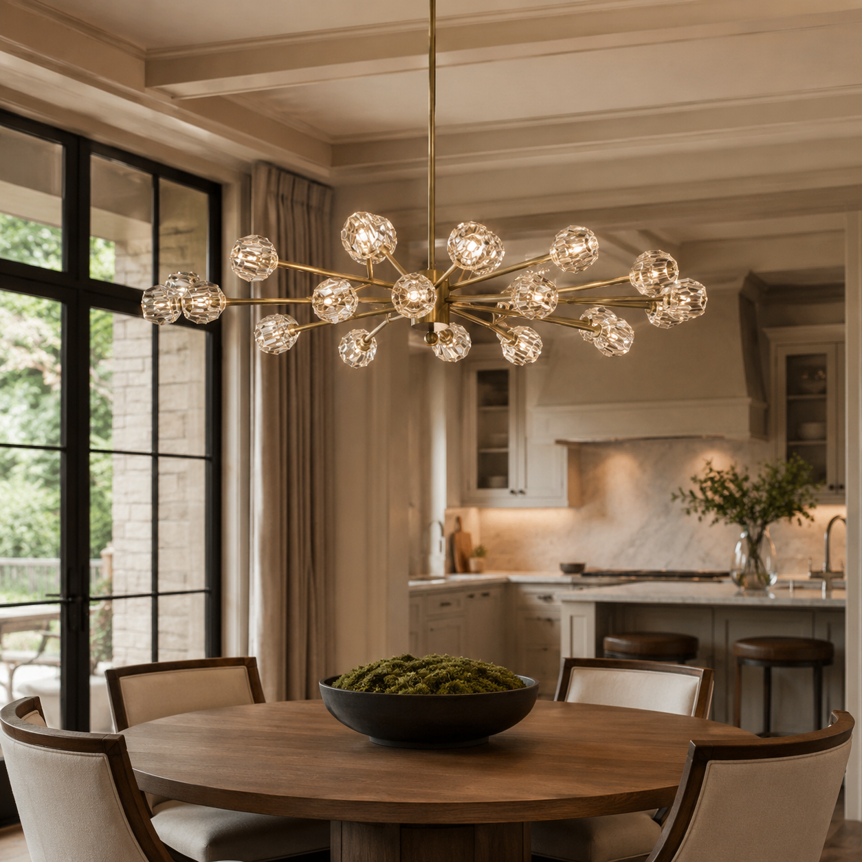 Boule Dee Cristal Clear/Smoke Glass Oval Chandelier