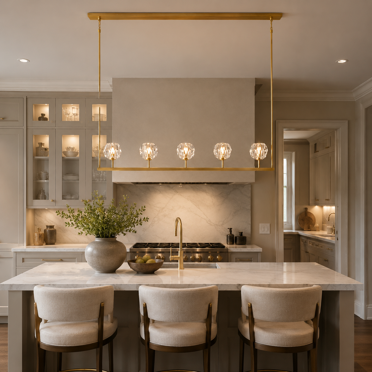 Boule Dee Cristal Clear/Smoke Glass Linear Chandelier