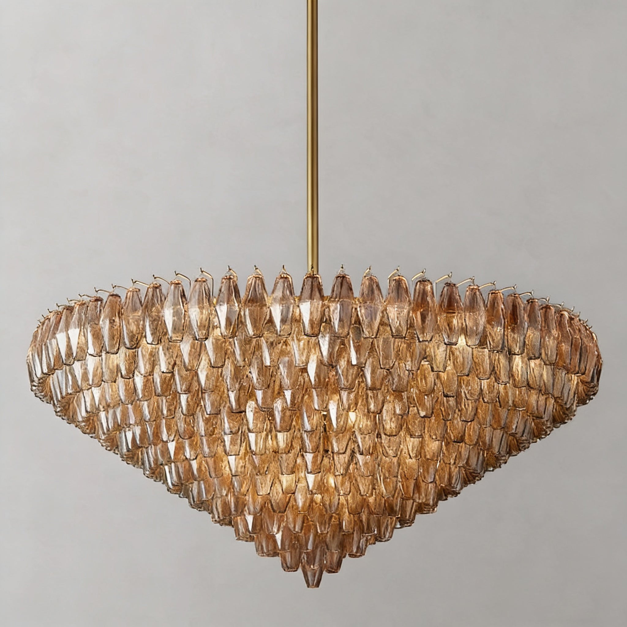 CHIARAD SMOKE GLASS TIERED ROUND CHANDELIER