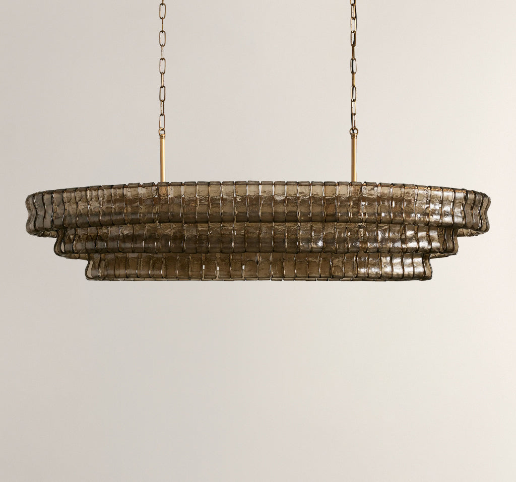 Ghiaccio Smoke Class Oval Chandelier 54"/ 65"