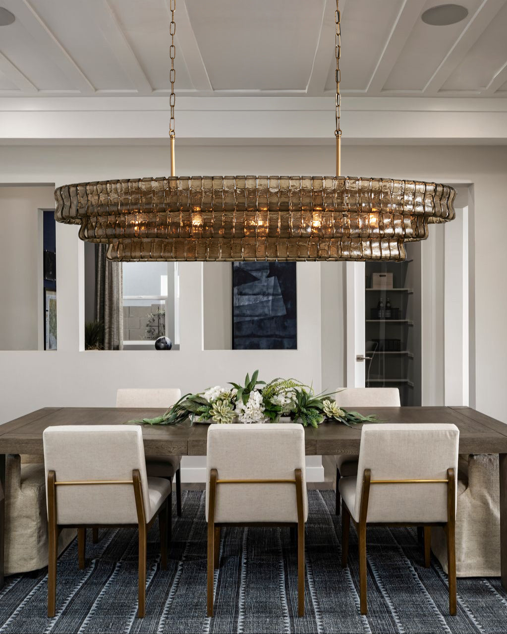 Ghiaccio Smoke Class Oval Chandelier 54"/ 65"