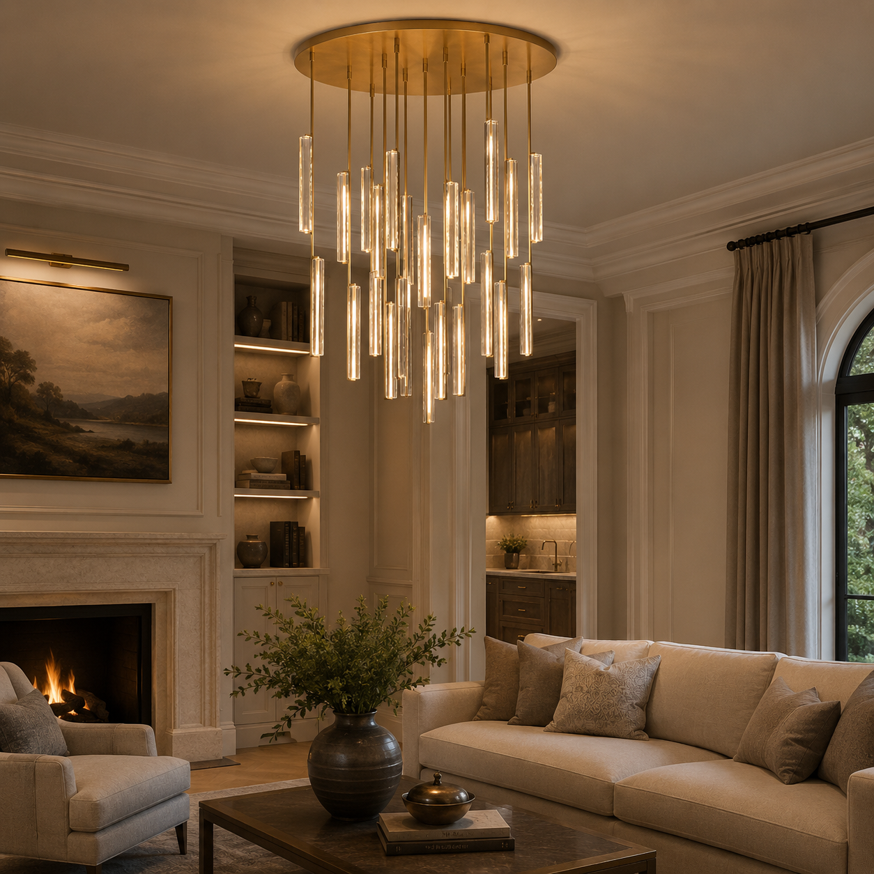 Audubond Crystal Round Chandelier