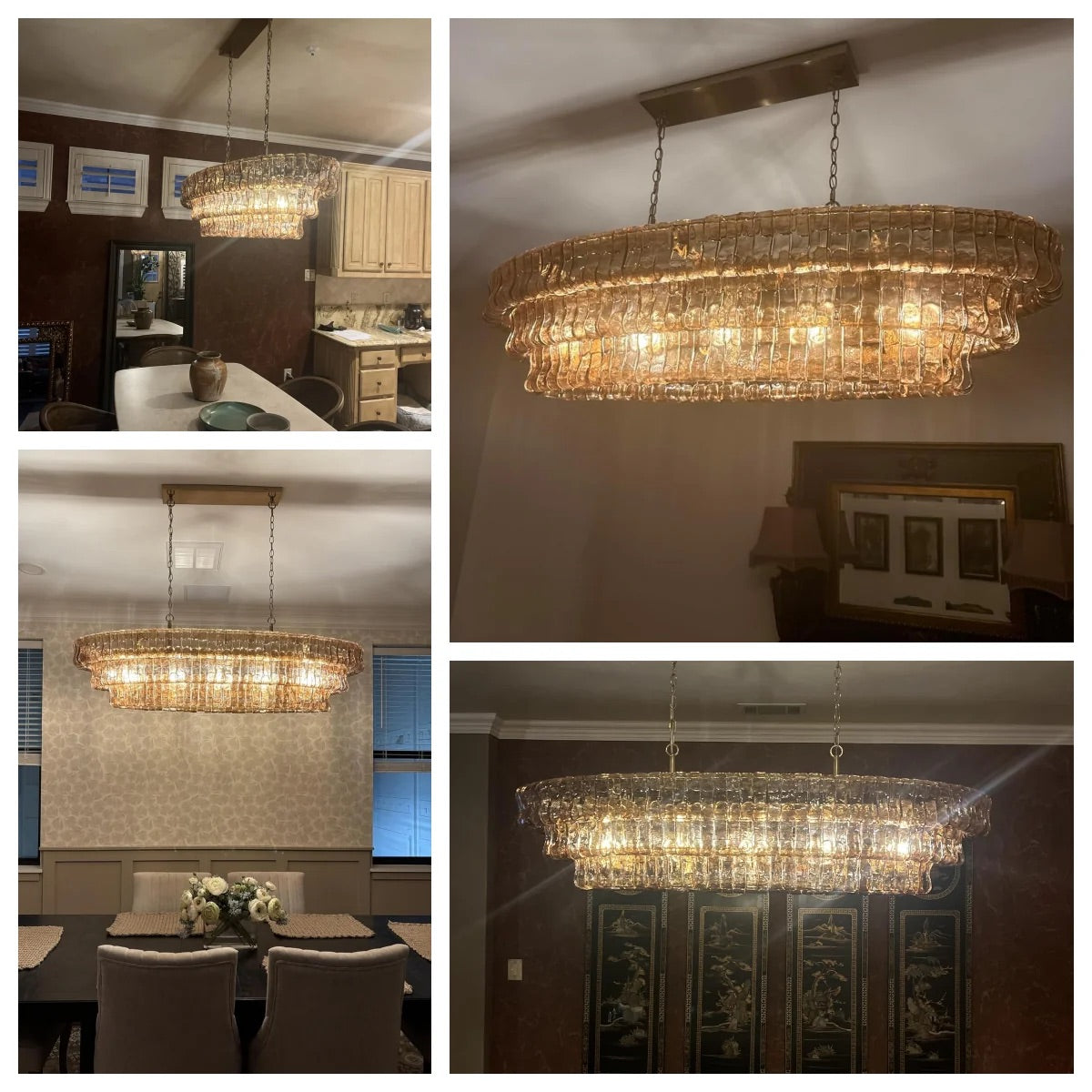 Ghiaccio Smoke Class Oval Chandelier 54"/ 65"