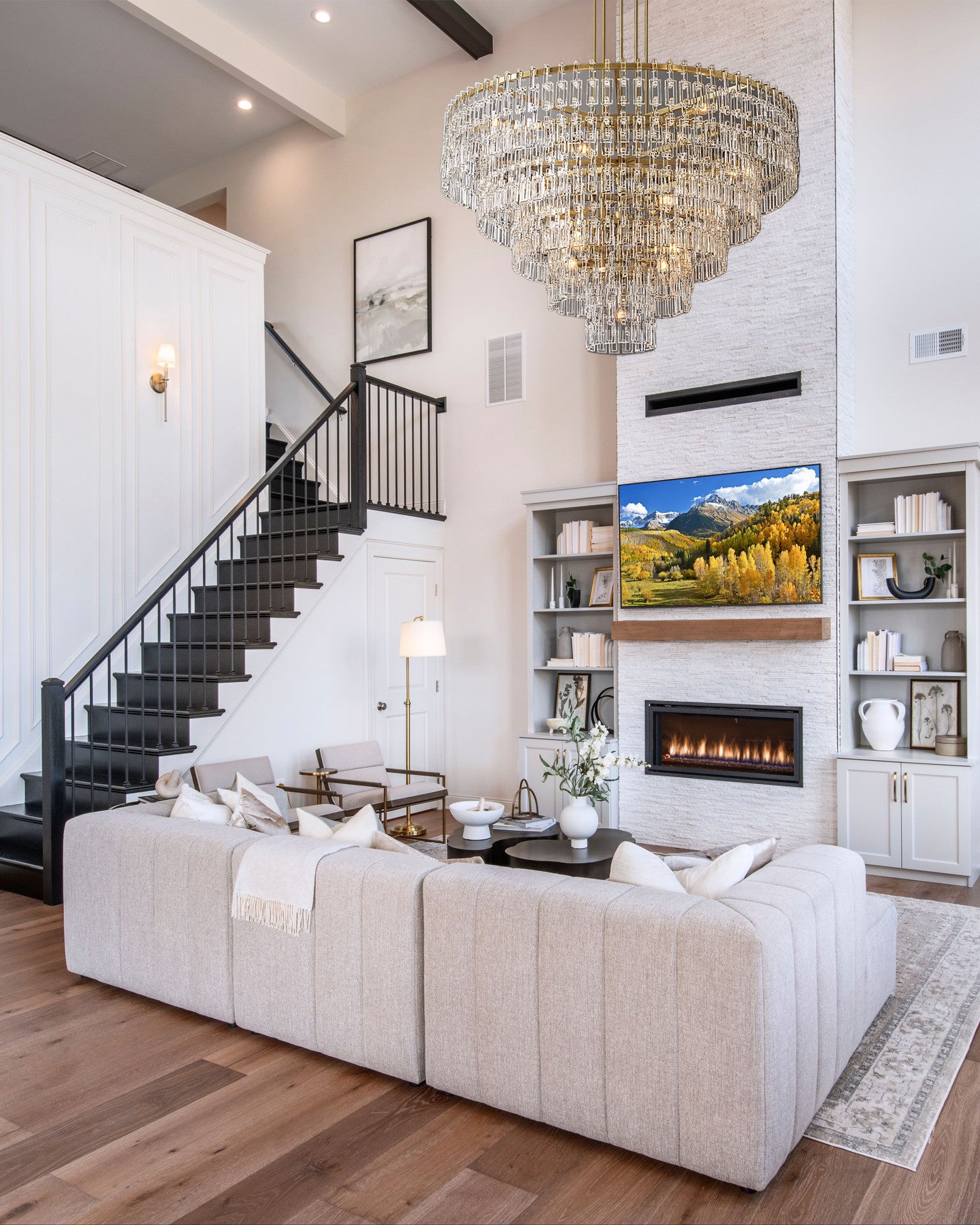 Marignane Tiered Round Crystal Chandelier 37″ 49″ 61″