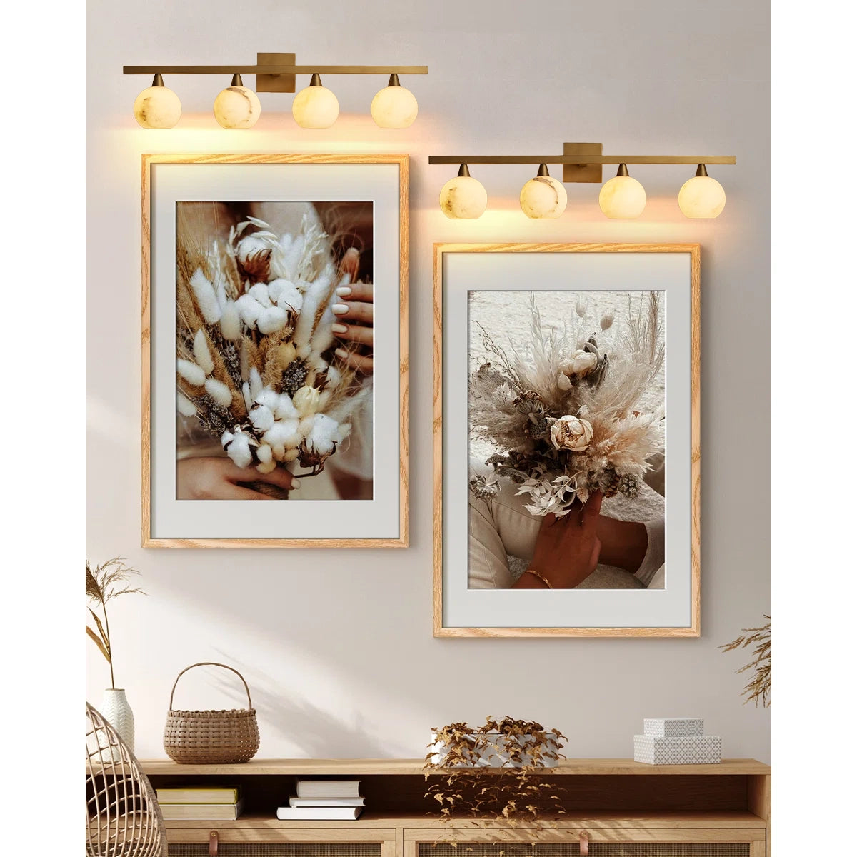 Arica 4-Light Bathroom Alabaster Sconce