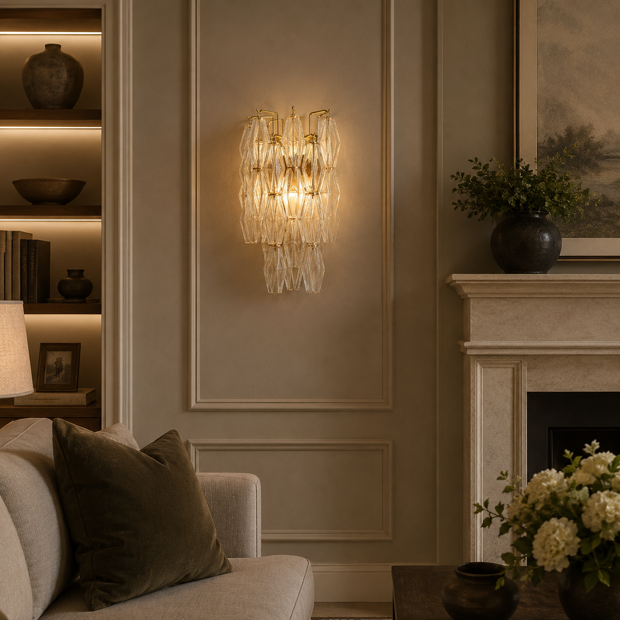 CHIARAD SMOKE/CLEAR GLASS SCONCE