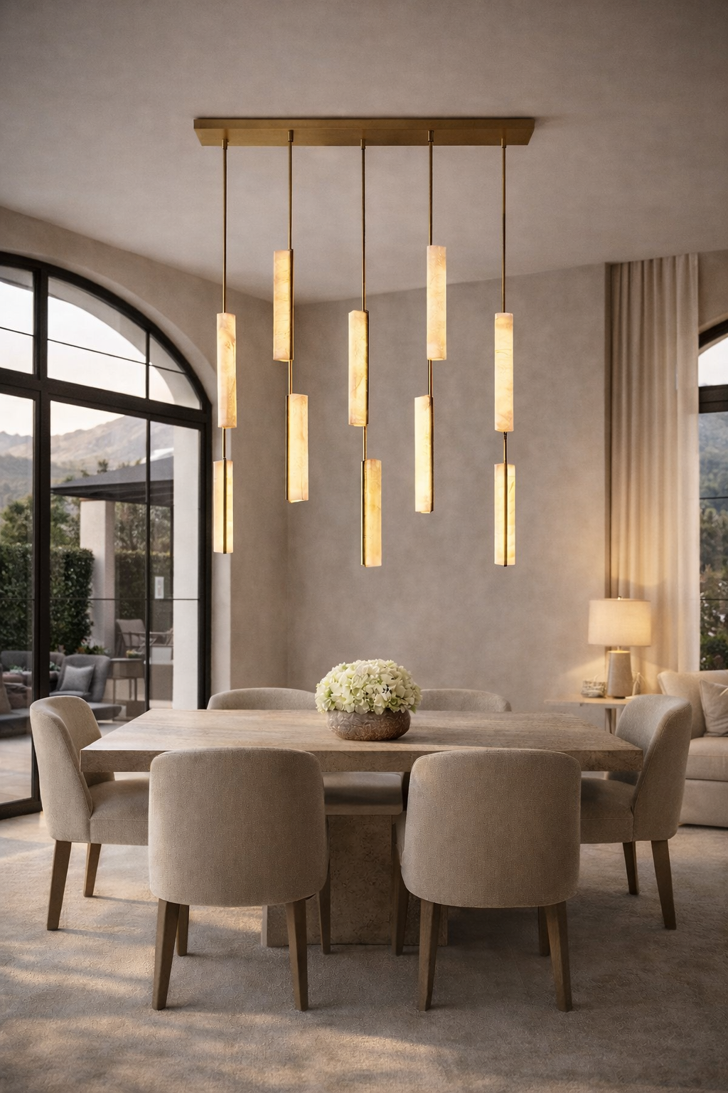 Audubond Alabaster Linear Chandelier 54"