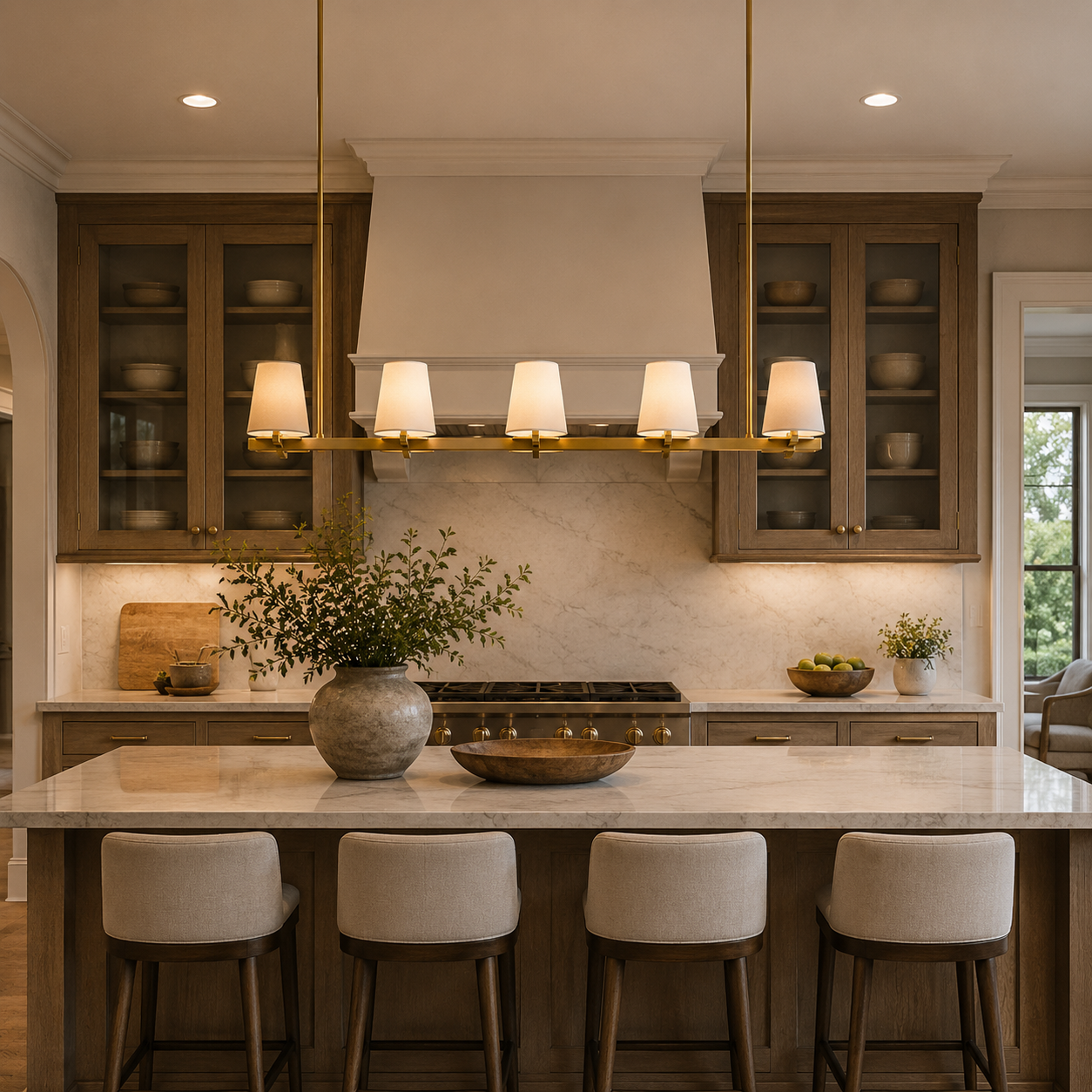 Pauillacan Fabric Shade Linear Chandelier
