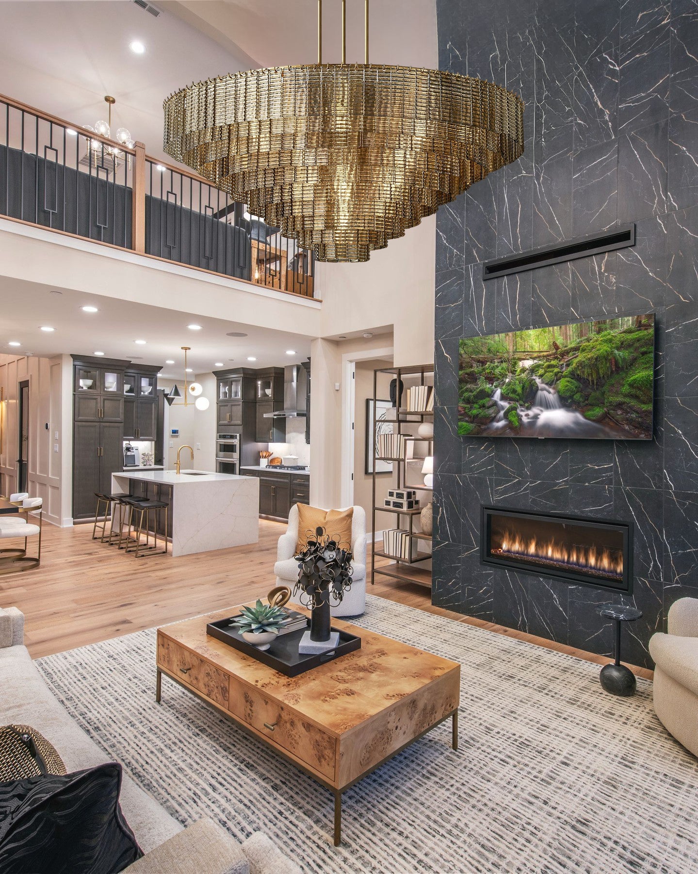 Sirenel Smoke Glass Round Chandelier