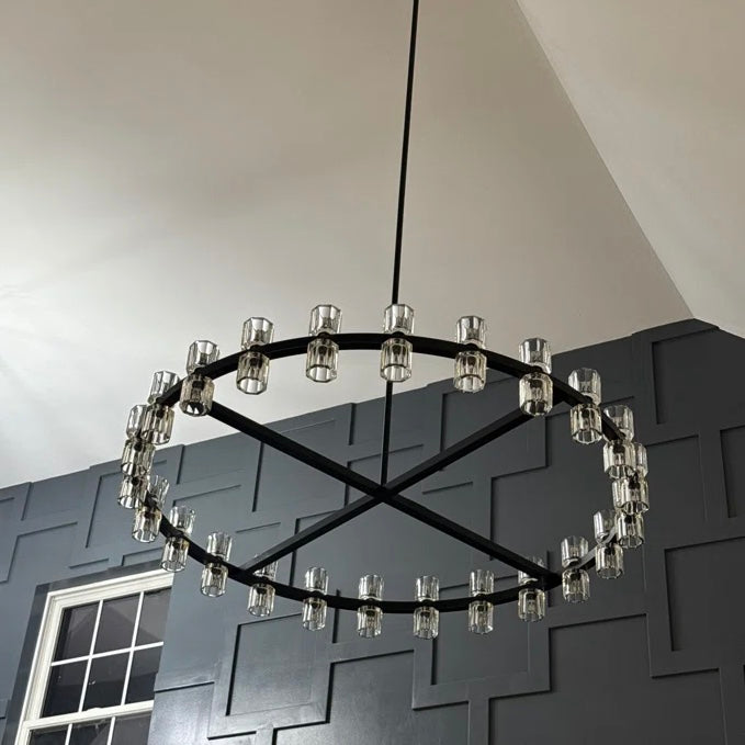 Arcachone LED Round Wagon Wheel Chandelier
