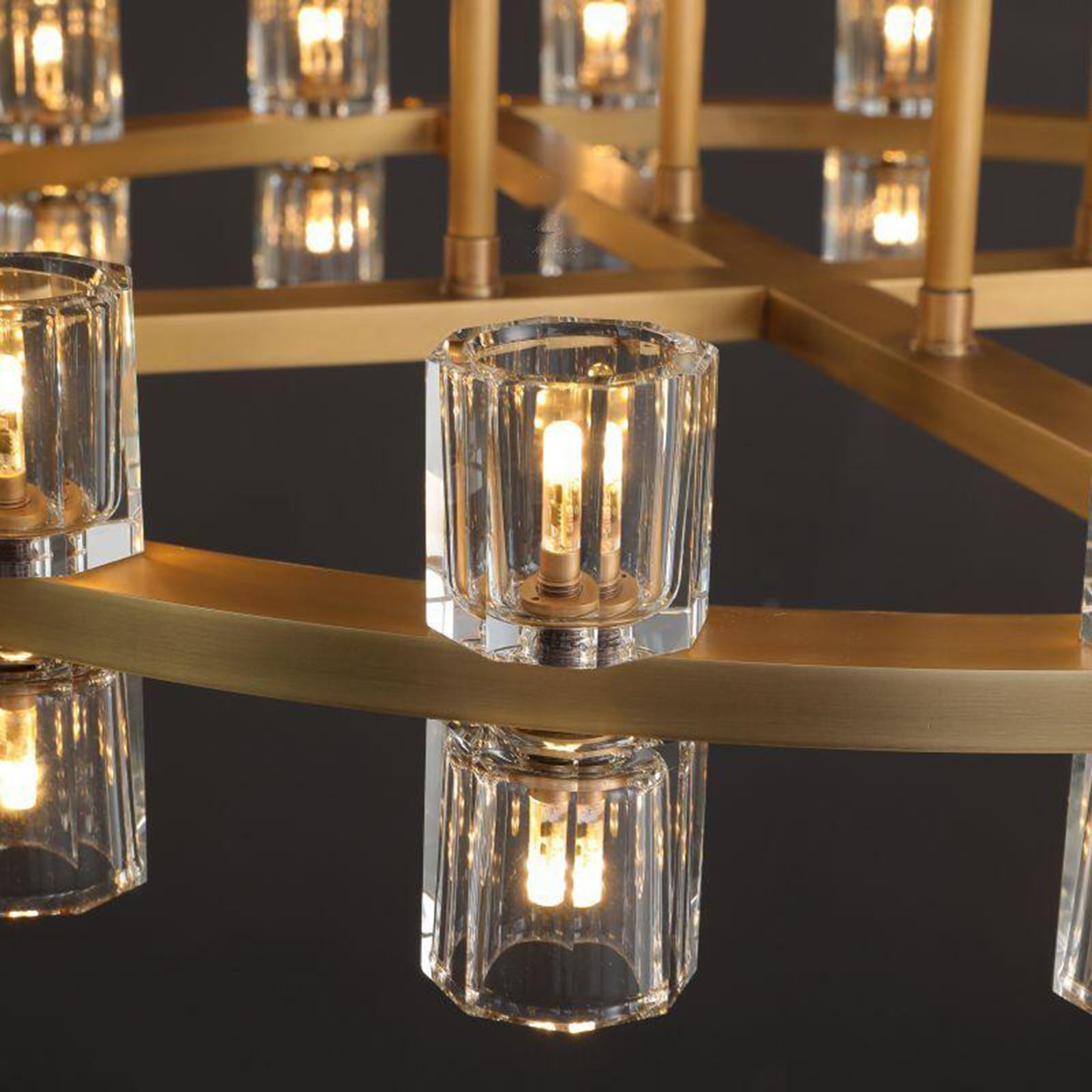 Arcachone Round Crystal Two-tierd Wagon Wheel Chandelier