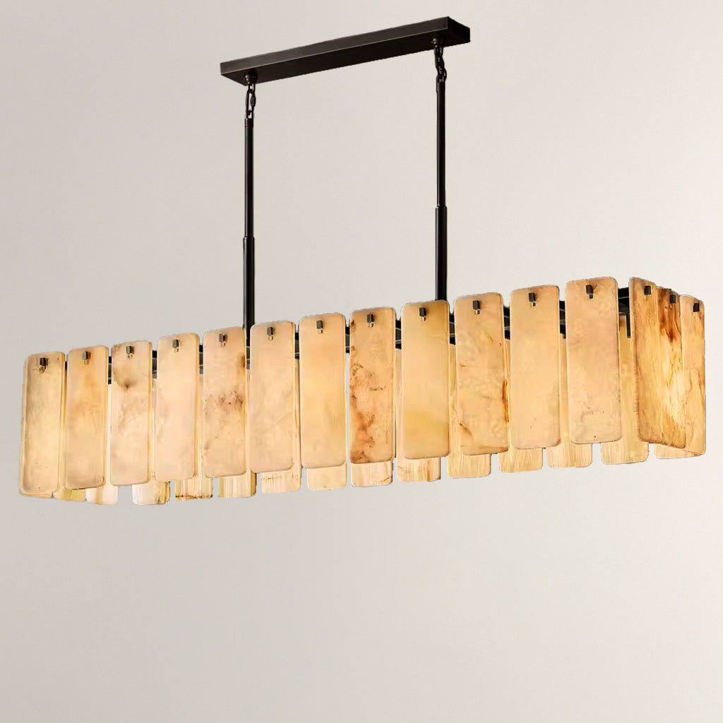 Calamettea Onyx Rectangular Chandelier, Chandelier for Dining Room