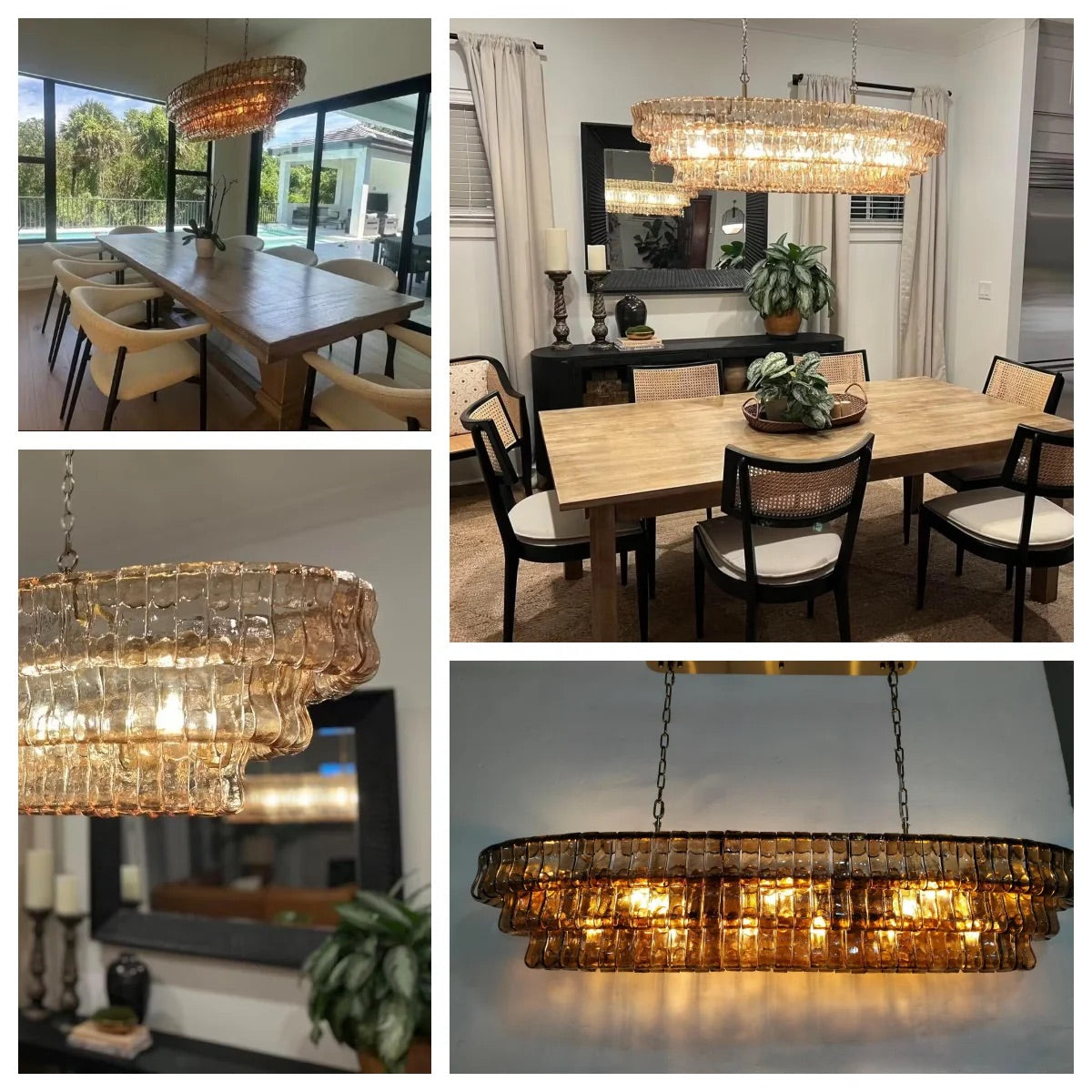 Ghiaccio Smoke Class Oval Chandelier 54"/ 65"