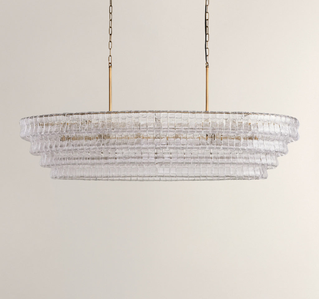 Ghiaccio Smoke Class Oval Chandelier 54"/ 65"