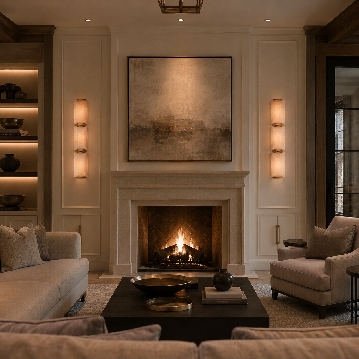 Harlowa Calcite Triple Sconce