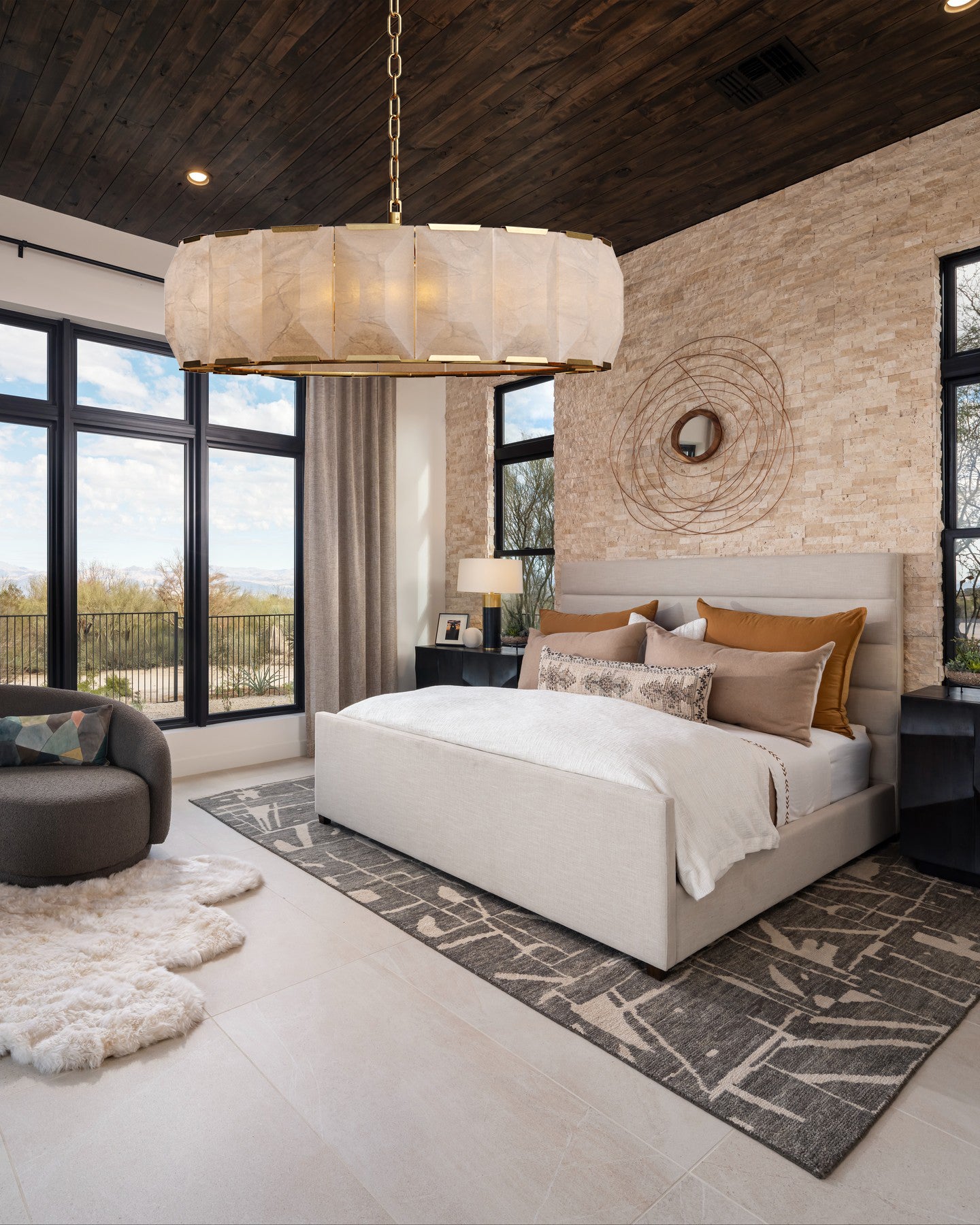 Harlowa Calcite Round Chandelier