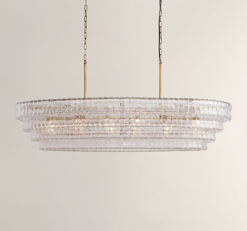 Ghiaccio Smoke Class Oval Chandelier 54"/ 65"
