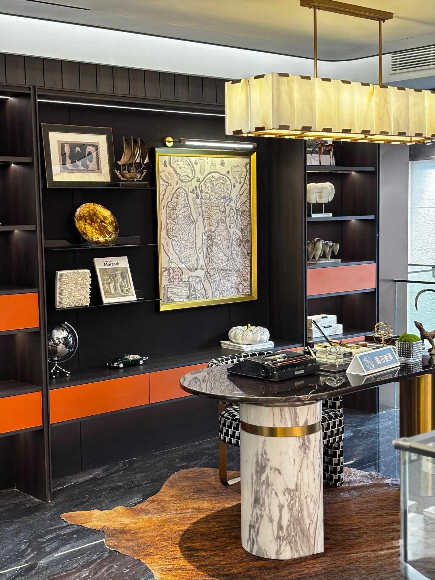 Harlowa Calcite Rectangular Chandelier