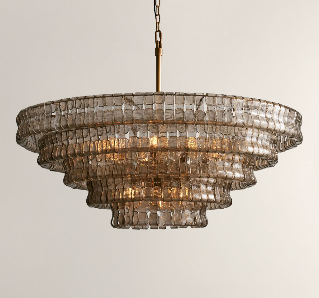 Ghiaccio Smoke Class Round Chandelier 24"36"48"60"