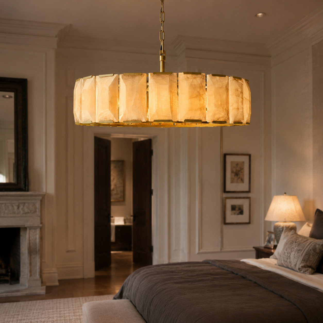 Harlowa Calcite Round Chandelier