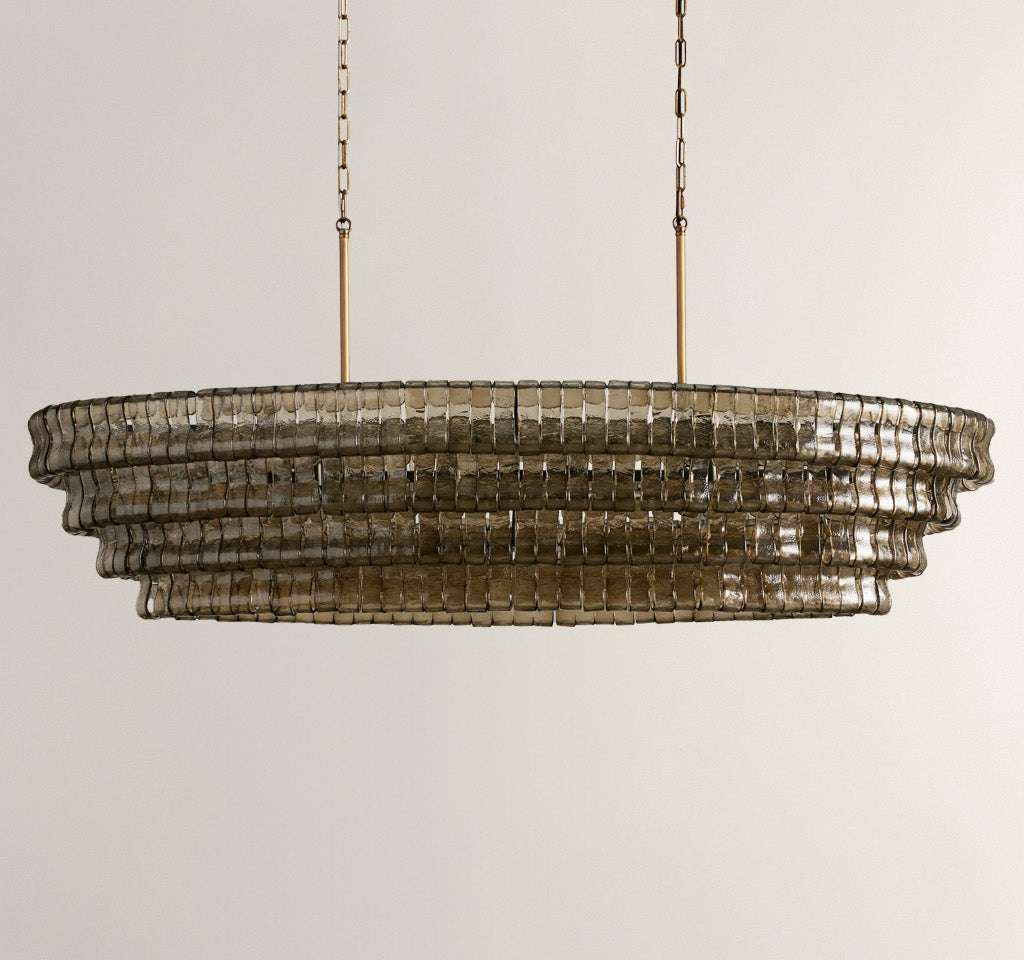 Ghiaccio Smoke Class Oval Chandelier 54"/ 65"
